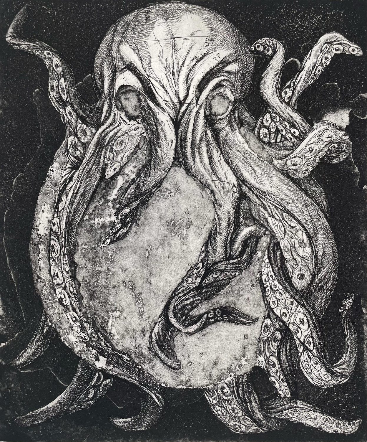 Chimera — octopus, etching