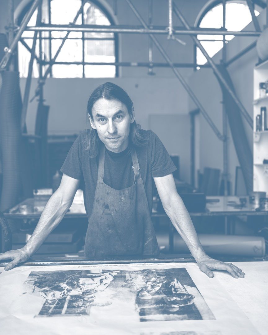 Misha Zavalny in the print workshop of the Beaux-Arts de Paris