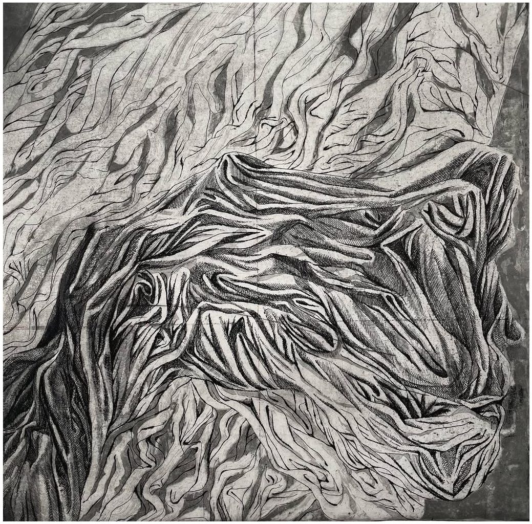 Bed sheet series, etching