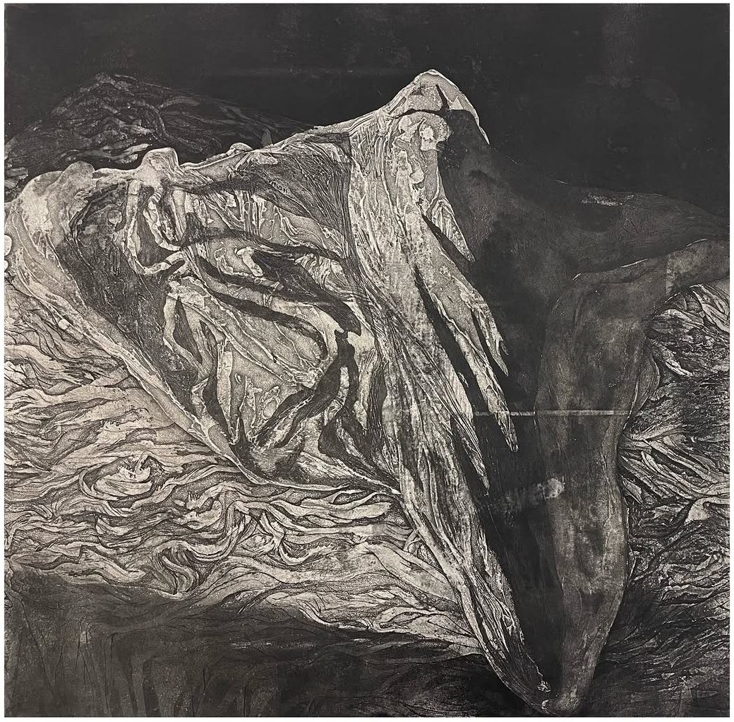Bed sheet series, etching