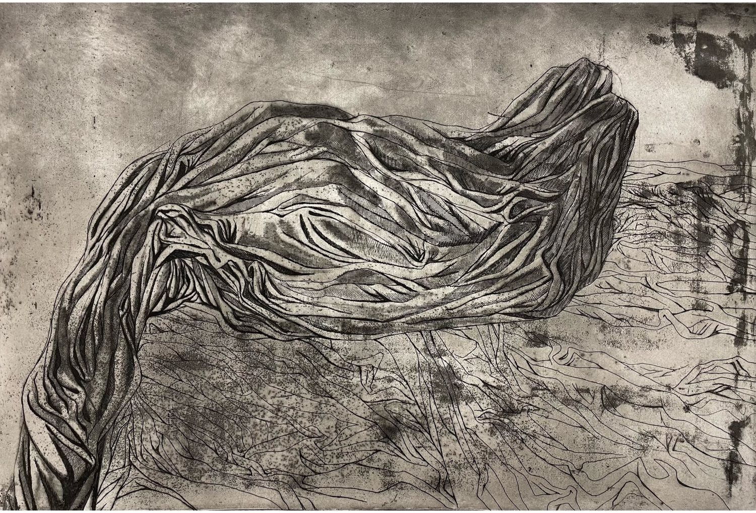From Bed sheet series, etching