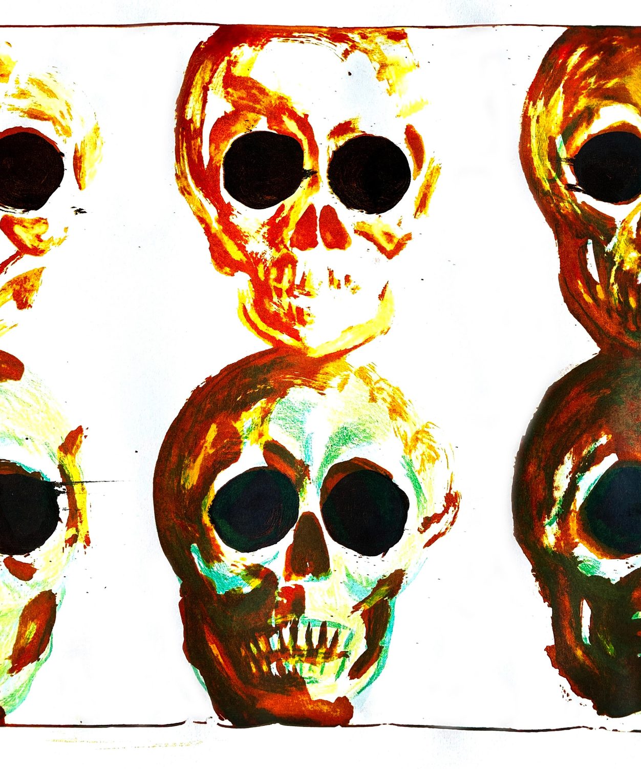 Skulls, colour print